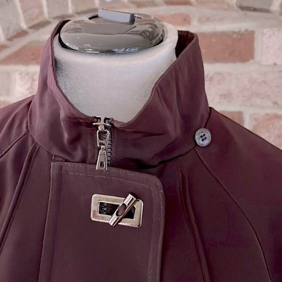 FLEET STREET Brown Full Zip Toggle Button Raincoat Jacket Size PM - Picture 6 of 16